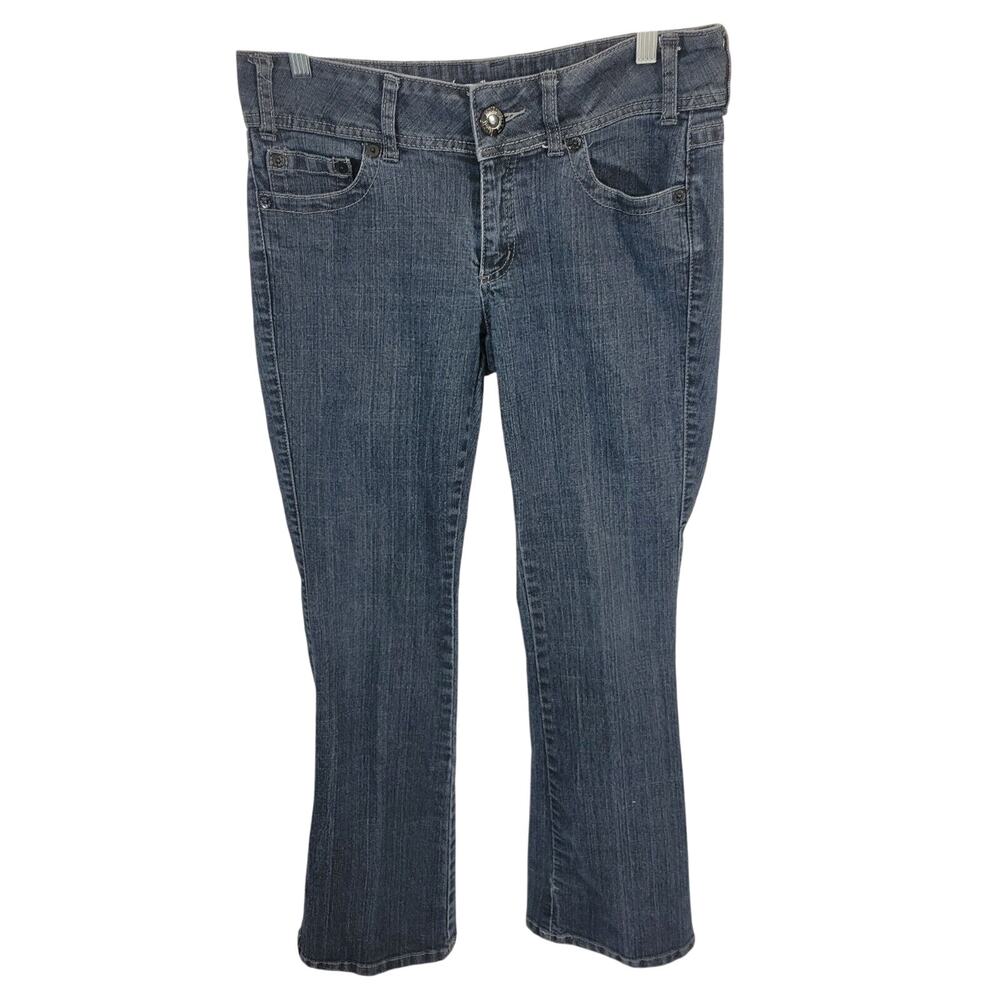 Mixit Blue Denim Curvy Mid Rise Bootcut Dark Wash Casual Jeans‎ Women's Size 8